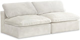 Cozy Cream Velvet Cloud Modular Armless Sofa