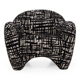 Hurd - Modern Black + Beige Pattern Fabric Accent Chair