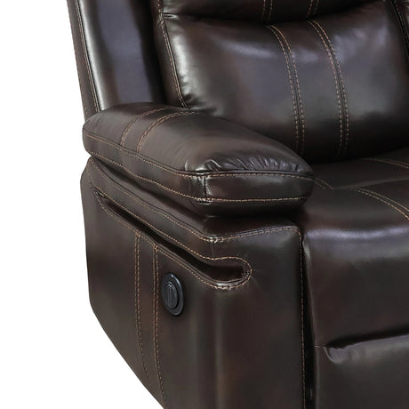 Kellen Sofa W/ Drop Down Tray & Pwr Fr-Brown