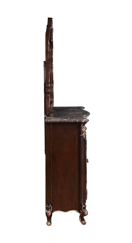 Constantine Dresser W/Marble Top-Cherry
