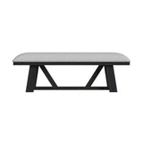 Transcend Dining Bench with Light Grey Fabric in Charcoal