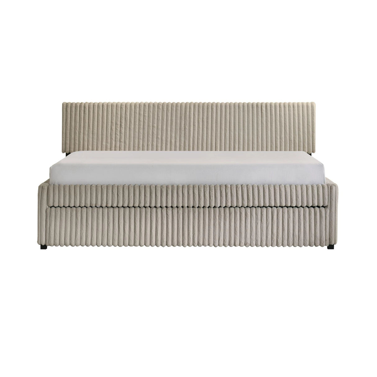 Arden Twin Daybed with Trundle in Corduroy Beige