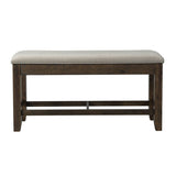 Elements International Colorado Counter Height Bench in Charcoal