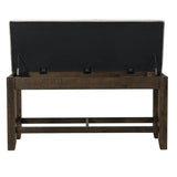 Elements International Colorado Counter Height Bench in Charcoal
