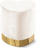 Heart Cream Velvet Ottoman/Stool