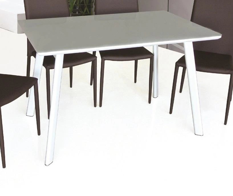 J&M Modern Rectangular Dining Table in White Lacquer