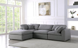 Serene Grey Linen Fabric Deluxe Cloud Modular Sectional