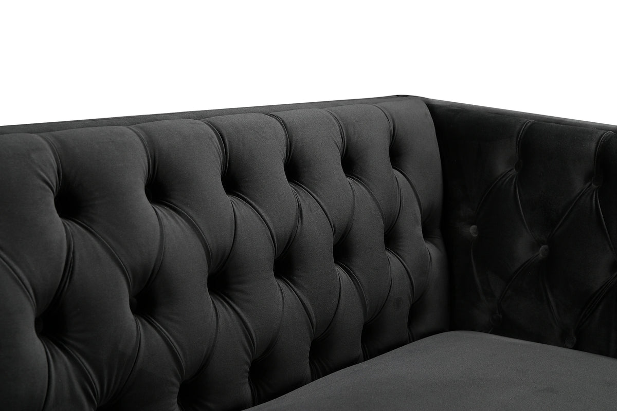 Michelle Black Velvet Sofa