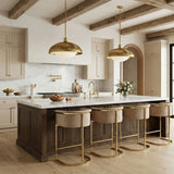 Donatella Beige Velvet Stool