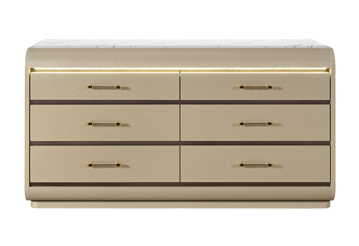 Genesis Gold Dresser with LED