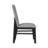 Marlene Dining Side Chair with Grey Fabric in Black (2 Per Carton)