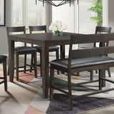 Elements International Mango Counter Height Dining Table in Dark Brown