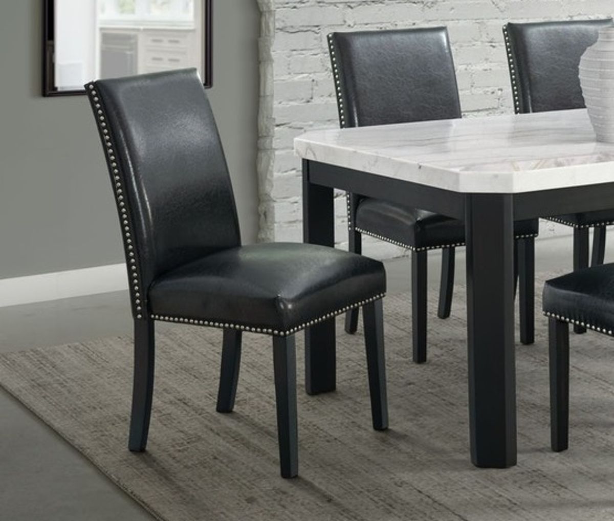 Elements International Francesca Meridian Side Chair (Set of 2) in Black image
