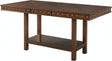 Elements International Prescott Counter Height Dining Table in Walnut image