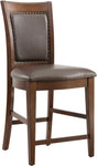 Elements International Prescott Counter Height Chair (Set of 2) in Walnut image