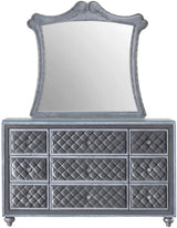 Crown Mark Furniture Voltare Mirror in Dark Grey