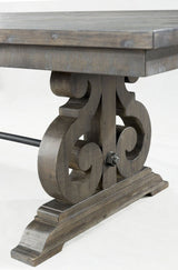 Elements International Stone Dining Table in Dark Ash