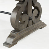 Elements International Stone Dining Table in Dark Ash