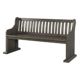 Elements International Stone Dining Bench in Dark Ash image