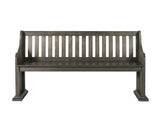 Elements International Stone Dining Bench in Dark Ash