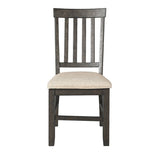 Elements International Stone Ladder Back Side Chair (Set of 2) in Cream/Dark Ash