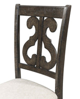 Elements International Stone Swirl Back Side Chair (Set of 2) in Cream/Dark Ash