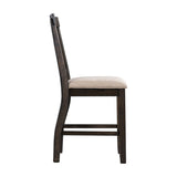 Elements International Stone Counter Height Chair (Set of 2) in Cream/Dark Ash