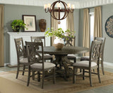 Elements International Stone Round Dining Table in Grey