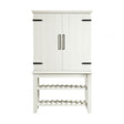 Elements International Stone Bar Buffet w/ith Hutch in White image