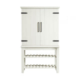 Elements International Stone Bar Buffet w/ith Hutch in White image