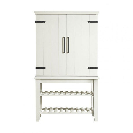 Elements International Stone Bar Buffet w/ith Hutch in White image