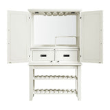 Elements International Stone Bar Buffet w/ith Hutch in White