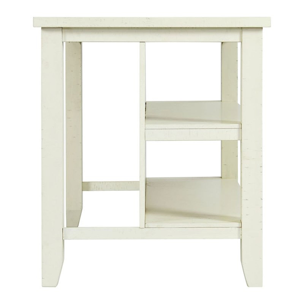 Elements International Stone Kitchen Island in White