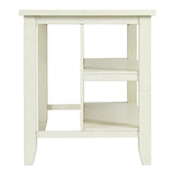 Elements International Stone Kitchen Island in White