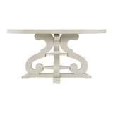 Elements International Stone Round Dining Table in White