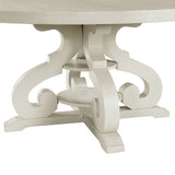 Elements International Stone Round Dining Table in White