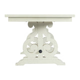 Elements International Stone Counter Height Dining Table in WhiteC