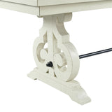 Elements International Stone Counter Height Dining Table in WhiteC