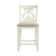 Elements International Stone Counter Height Swirl Back Side Dining Chair (Set of 2) in White image