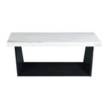 Beckley Coffee Table Complete in White Marble Top