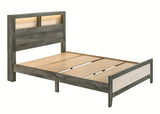 Crown Mark Furniture Rhett Queen Platform Bed in Gray