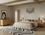 Harris - Modern Off-White Fabric Bed