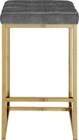 Nicola Grey Velvet Stool