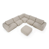 Evans - Contemporary Off-White Fabric Modular Sectional Sofa-5-Piece Sectional