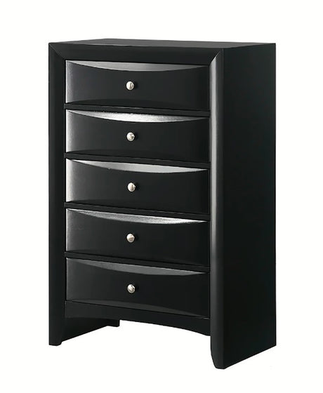 Crown Mark Furniture Fallon 5 Drawer Chest in Black image