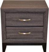 Galaxy Home Hudson 2 Drawer Nightstand in Foil Grey GHF-808857696809