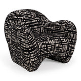 Hurd - Modern Black + Beige Pattern Fabric Accent Chair