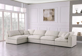 Serene Cream Linen Fabric Deluxe Cloud Modular Sectional