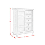 Whit-Ash Panel Bedroom Set with Door Chest in Light Grey