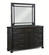 Crown Mark Furniture Kingsbury Dresser Mirror in Black